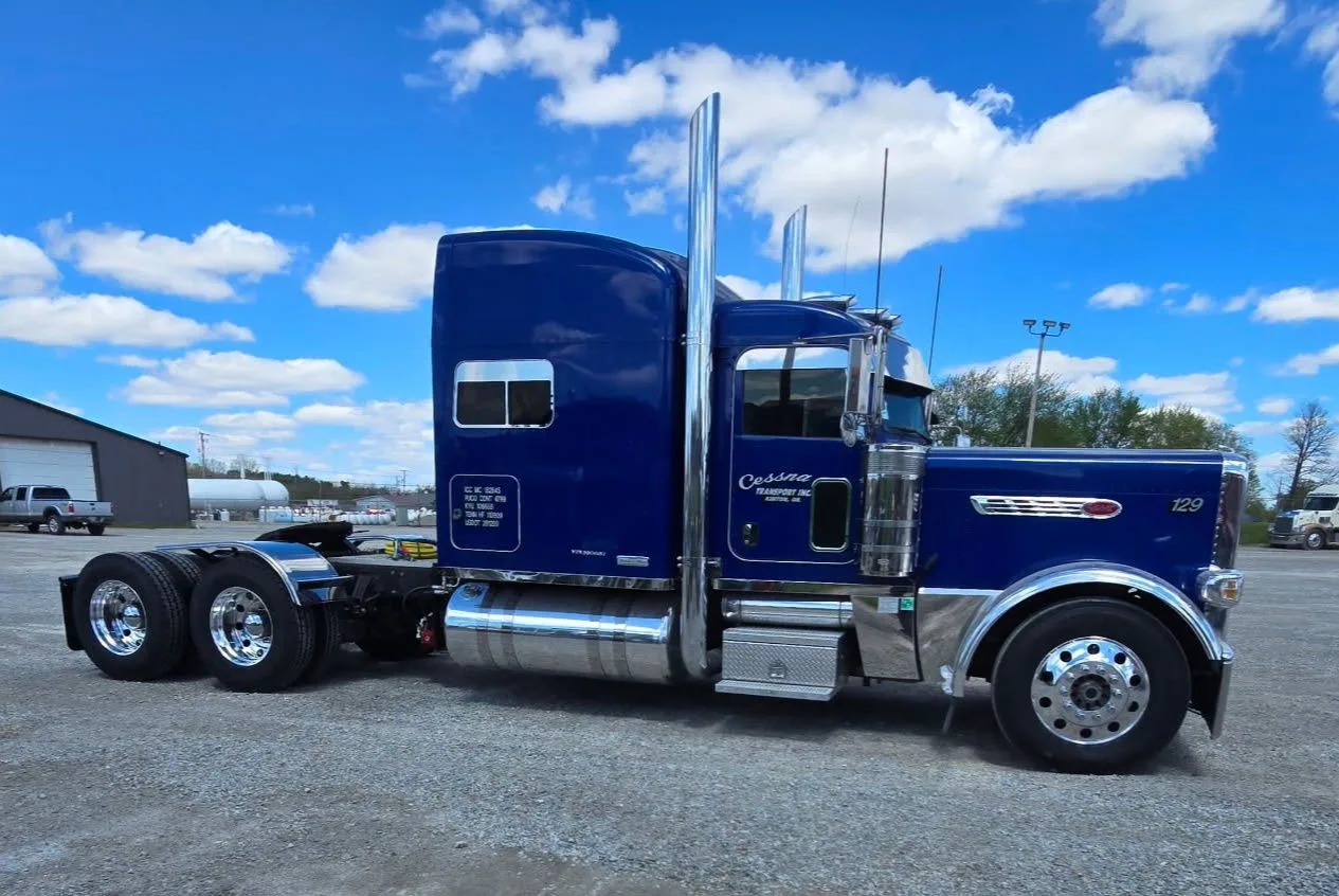 Sharp and clean Cessna Transport semi truck ready for duty