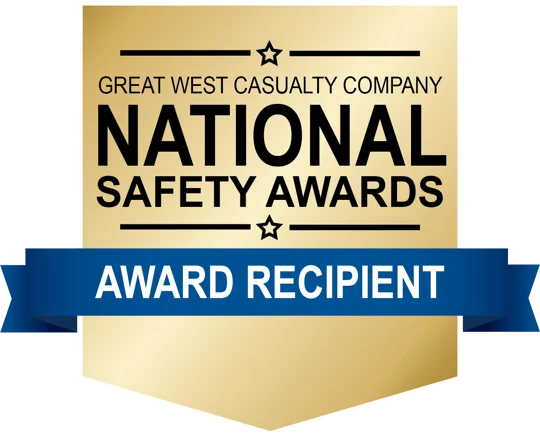 Great West Casualty Company National Safety Awards recipient